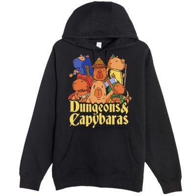 Dungeons & Capybaras Funny Capybara Lover Premium Pullover Hoodie