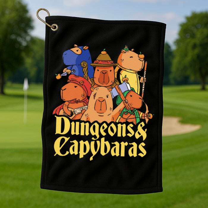 Dungeons & Capybaras Funny Capybara Lover Golf Towel