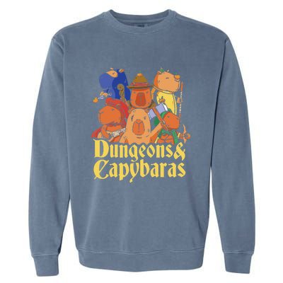 Dungeons & Capybaras Funny Capybara Lover Garment-Dyed Sweatshirt