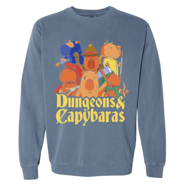 Dungeons & Capybaras Funny Capybara Lover Garment-Dyed Sweatshirt