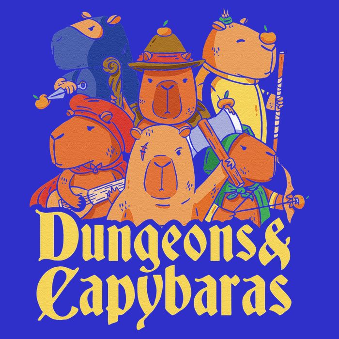 Dungeons & Capybaras Funny Capybara Lover Button