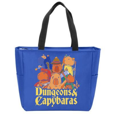 Dungeons & Capybaras Funny Capybara Lover Zip Tote Bag