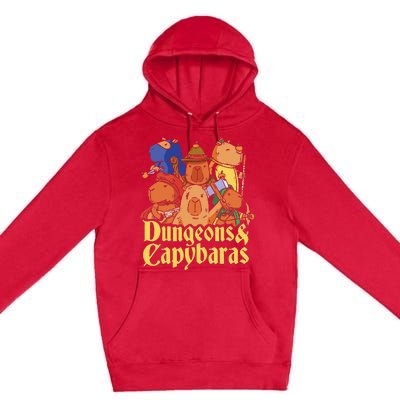 Dungeons & Capybaras Funny Capybara Lover Premium Pullover Hoodie