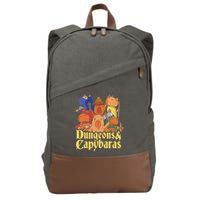 Dungeons & Capybaras Funny Capybara Lover Cotton Canvas Backpack