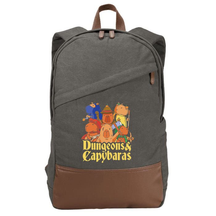 Dungeons & Capybaras Funny Capybara Lover Cotton Canvas Backpack