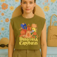 Dungeons & Capybaras Funny Capybara Lover Garment-Dyed Women's Muscle Tee