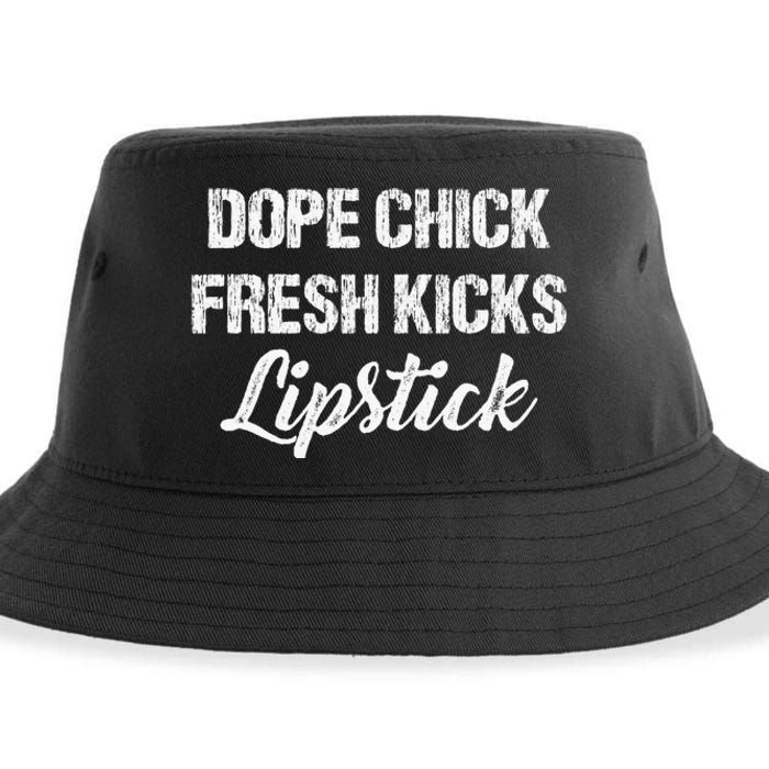 Dope Chick Fresh Kicks Lipstick Funny Saying Sustainable Bucket Hat