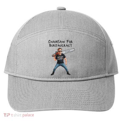 D.O.G.E. Chainsaw For Bureaucracy Meme Political Humor 7-Panel Snapback Hat