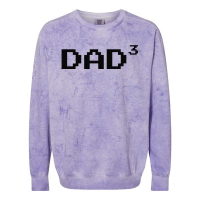 Dad Cubed Father Of Three Funny Math Fathers Day Equation Colorblast Crewneck Sweatshirt