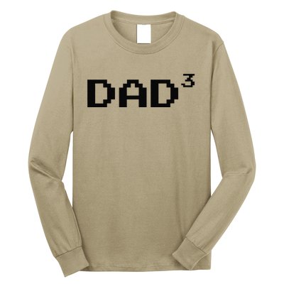 Dad Cubed Father Of Three Funny Math Fathers Day Equation Long Sleeve Shirt