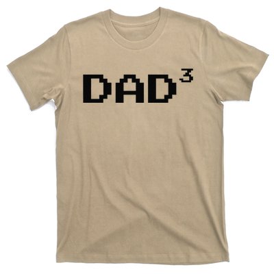 Dad Cubed Father Of Three Funny Math Fathers Day Equation T-Shirt