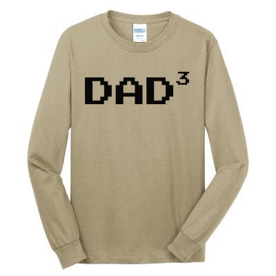 Dad Cubed Father Of Three Funny Math Fathers Day Equation Tall Long Sleeve T-Shirt