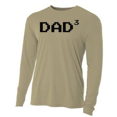 Dad Cubed Father Of Three Funny Math Fathers Day Equation Cooling Performance Long Sleeve Crew