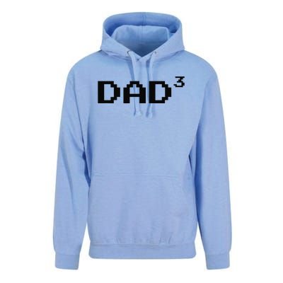 Dad Cubed Father Of Three Funny Math Fathers Day Equation Unisex Surf Hoodie