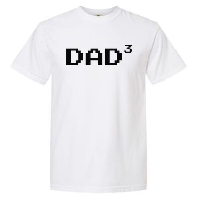 Dad Cubed Father Of Three Funny Math Fathers Day Equation Garment-Dyed Heavyweight T-Shirt