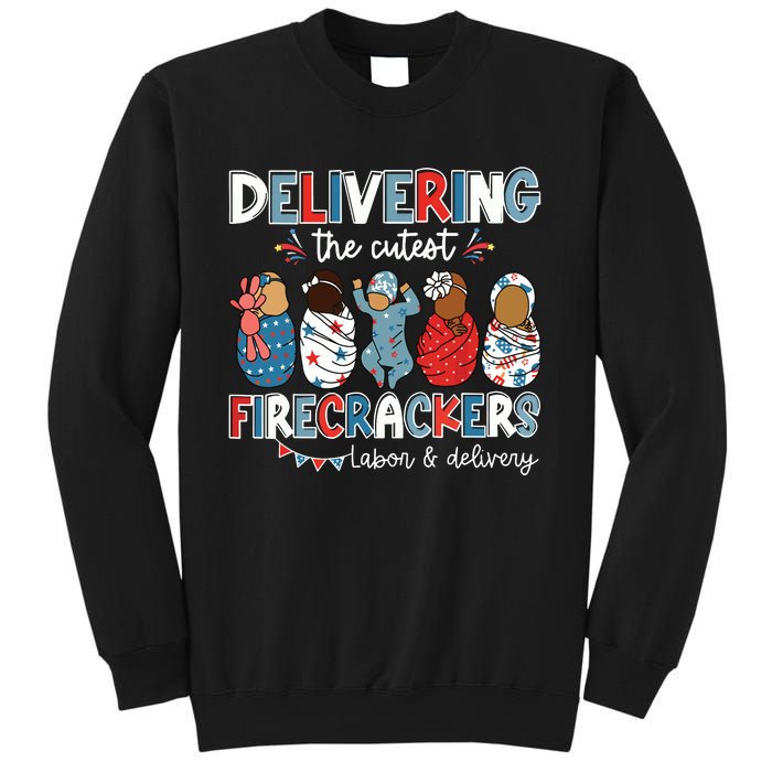 Delivering Cutest Firecracker Labor Delivery Nurse 4th July Sweatshirt