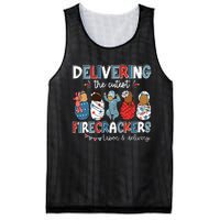 Delivering Cutest Firecracker Labor Delivery Nurse 4th July Mesh Reversible Basketball Jersey Tank