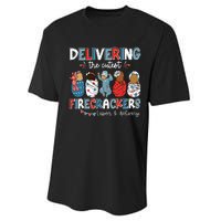 Delivering Cutest Firecracker Labor Delivery Nurse 4th July Performance Sprint T-Shirt