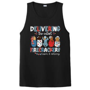 Delivering Cutest Firecracker Labor Delivery Nurse 4th July PosiCharge Competitor Tank