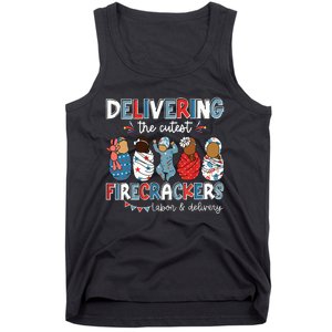 Delivering Cutest Firecracker Labor Delivery Nurse 4th July Tank Top