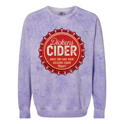 Dickens Cider Fun Bottle Top Pun Design Cheeky Innuendo Colorblast Crewneck Sweatshirt