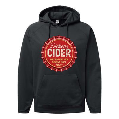 Dickens Cider Fun Bottle Top Pun Design Cheeky Innuendo Performance Fleece Hoodie