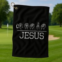 Deaf Christian Faith Name Of Jesus ASL Sign Language Golf Towel