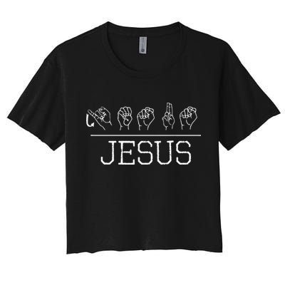 Deaf Christian Faith Name Of Jesus ASL Sign Language Crop Top