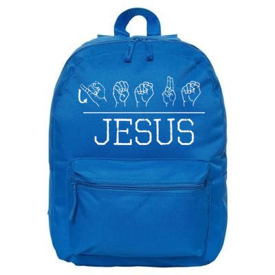 Deaf Christian Faith Name Of Jesus ASL Sign Language 16 in Basic Backpack