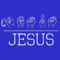 Deaf Christian Faith Name Of Jesus ASL Sign Language Stripe Pom Pom Beanie
