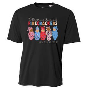 Delivering Cutest Firecrackers Funny L&D Nurse 4th Of Cooling Performance Crew T-Shirt