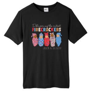 Delivering Cutest Firecrackers Funny L&D Nurse 4th Of Tall Fusion ChromaSoft Performance T-Shirt