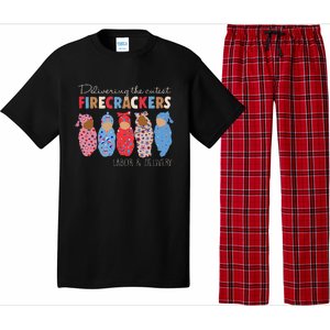 Delivering Cutest Firecrackers Funny L&D Nurse 4th Of Pajama Set