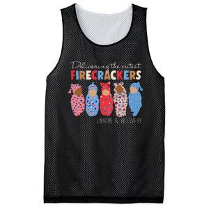 Delivering Cutest Firecrackers Funny L&D Nurse 4th Of Mesh Reversible Basketball Jersey Tank