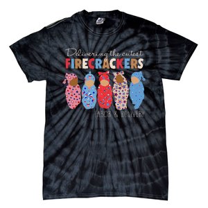 Delivering Cutest Firecrackers Funny L&D Nurse 4th Of Tie-Dye T-Shirt