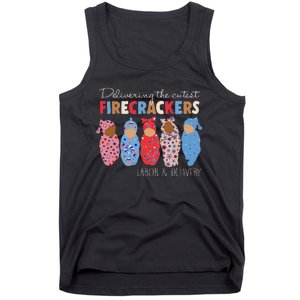 Delivering Cutest Firecrackers Funny L&D Nurse 4th Of Tank Top