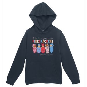 Delivering Cutest Firecrackers Funny L&D Nurse 4th Of Urban Pullover Hoodie