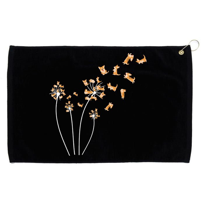 Dandelion Corgi Flower Cute Dog Lovers Grommeted Golf Towel