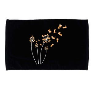 Dandelion Corgi Flower Cute Dog Lovers Microfiber Hand Towel