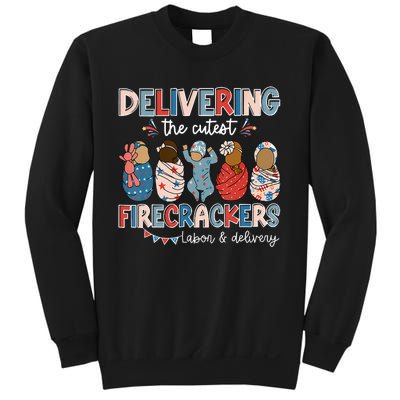 Delivering Cutest Firecracker Labor Delivery Nurse 4th July Sweatshirt