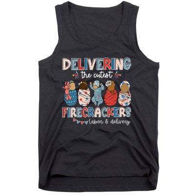 Delivering Cutest Firecracker Labor Delivery Nurse 4th July Tank Top