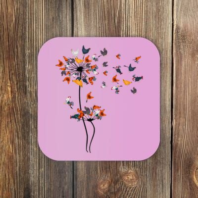 Dandelion Chicken Flower Floral Chicken Tree Lover Coaster