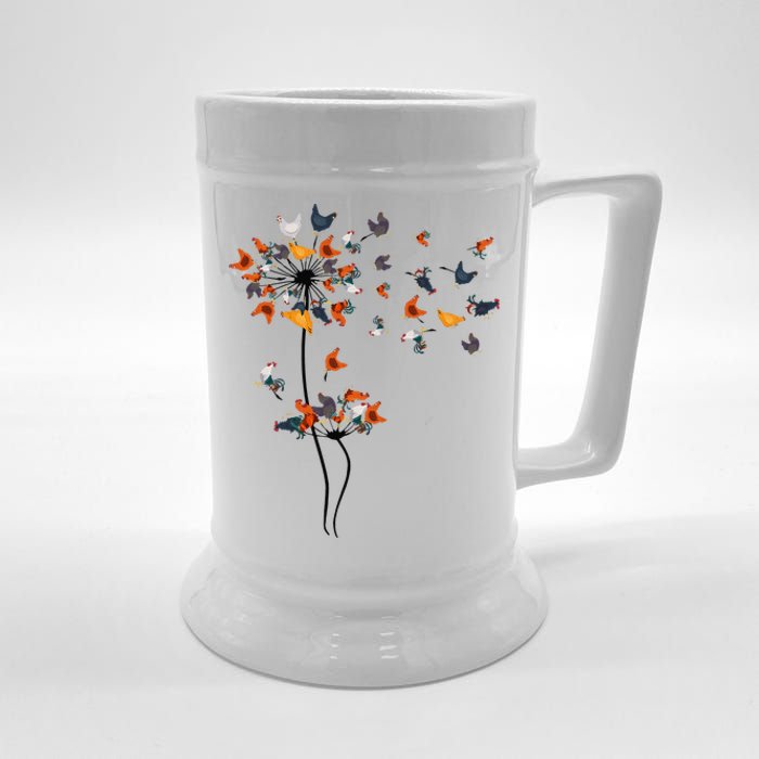 Dandelion Chicken Flower Floral Chicken Tree Lover Beer Stein