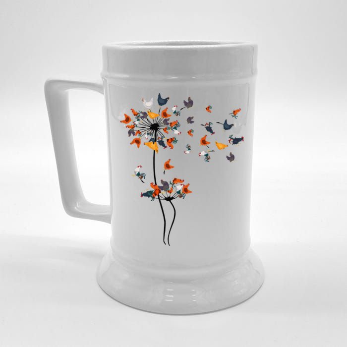 Dandelion Chicken Flower Floral Chicken Tree Lover Beer Stein