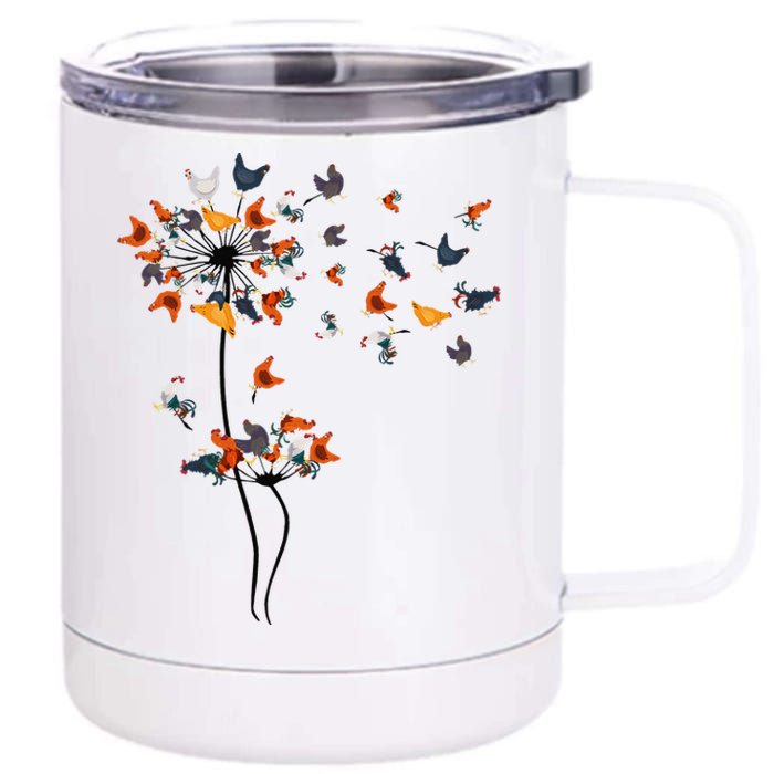 Dandelion Chicken Flower Floral Chicken Tree Lover 12 oz Stainless Steel Tumbler Cup