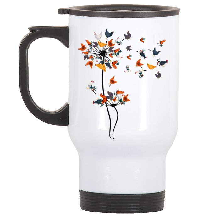 Dandelion Chicken Flower Floral Chicken Tree Lover Stainless Steel Travel Mug