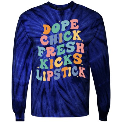 Dope Chick Fresh Kicks Lipstick Funny Tie-Dye Long Sleeve Shirt