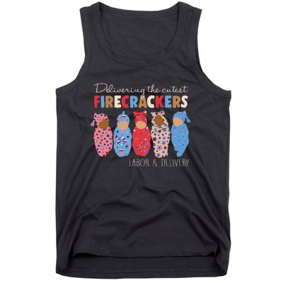 Delivering Cutest Firecrackers Funny L&D Nurse 4th Of Tank Top