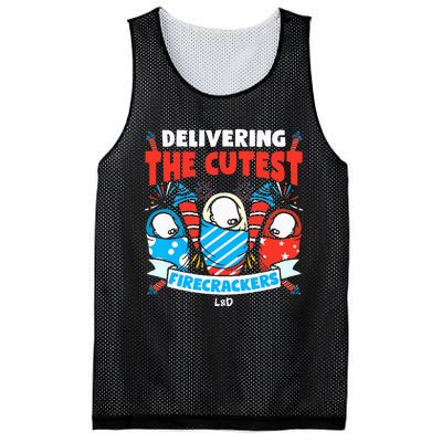 Delivering Cutest Firecrackers Funny L&D Nurse 4th of July Mesh Reversible Basketball Jersey Tank