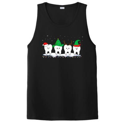 Dentist Christmas Funny Tooth Dental Gift With Xmas Hats Gift PosiCharge Competitor Tank